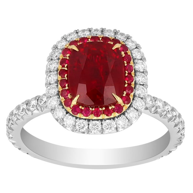 18KYG/PL Ruby/Diamond Ring