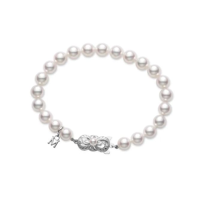 Mikimoto Akoya Cultured Pearl Bracelet in Yellow Gold, 7", 6.5-7 mm