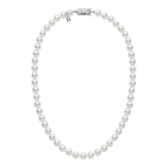 Mikimoto Akoya Cultured Pearl Strand Necklace with White Gold Clasp, 16", 6-6.5 mm