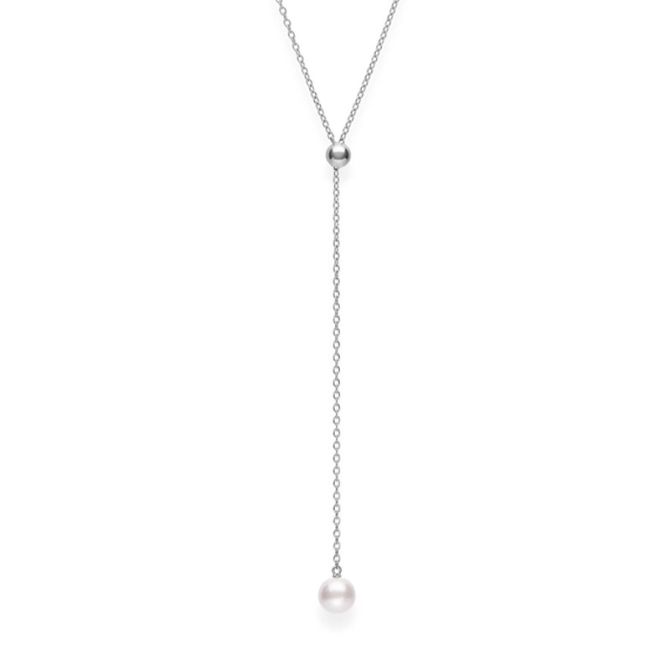 Mikimoto Akoya Cultured Pearl Lariat Pendant in White Gold, 20"