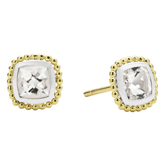 LAGOS Rittenhouse Two-Tone White Topaz Stud Earrings