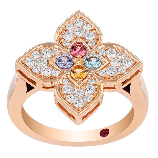 Roberto Coin Venetian Princess Topaz, Citrine, Sapphire, Tanzanite, & Diamond Ring in Yellow Gold