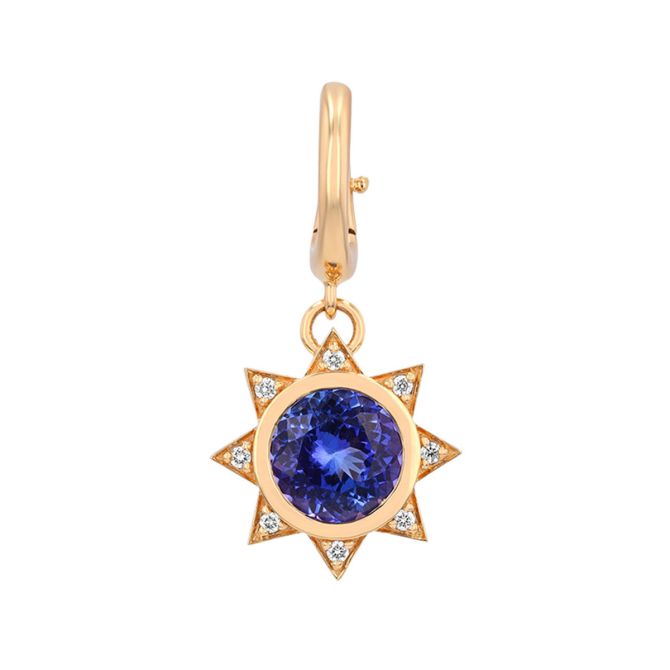 Harwell Godfrey Supernova Tanzanite Sun Charm in Yellow Gold