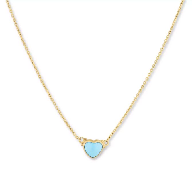 Lika Behar My Love Heart Cabochon Turquoise Necklace in Yellow Gold, 18"