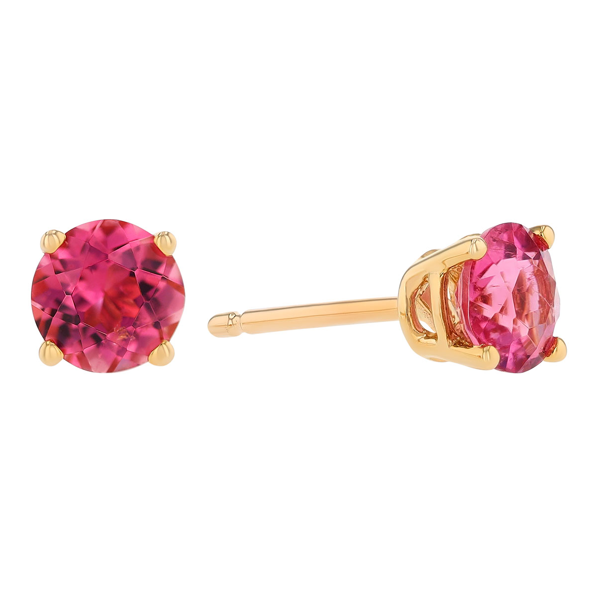 5mm Round hotsell Yellow Gold Plated Pink Tourmaline Stud Earrings in 925 Sterling Silver |Gems Barn