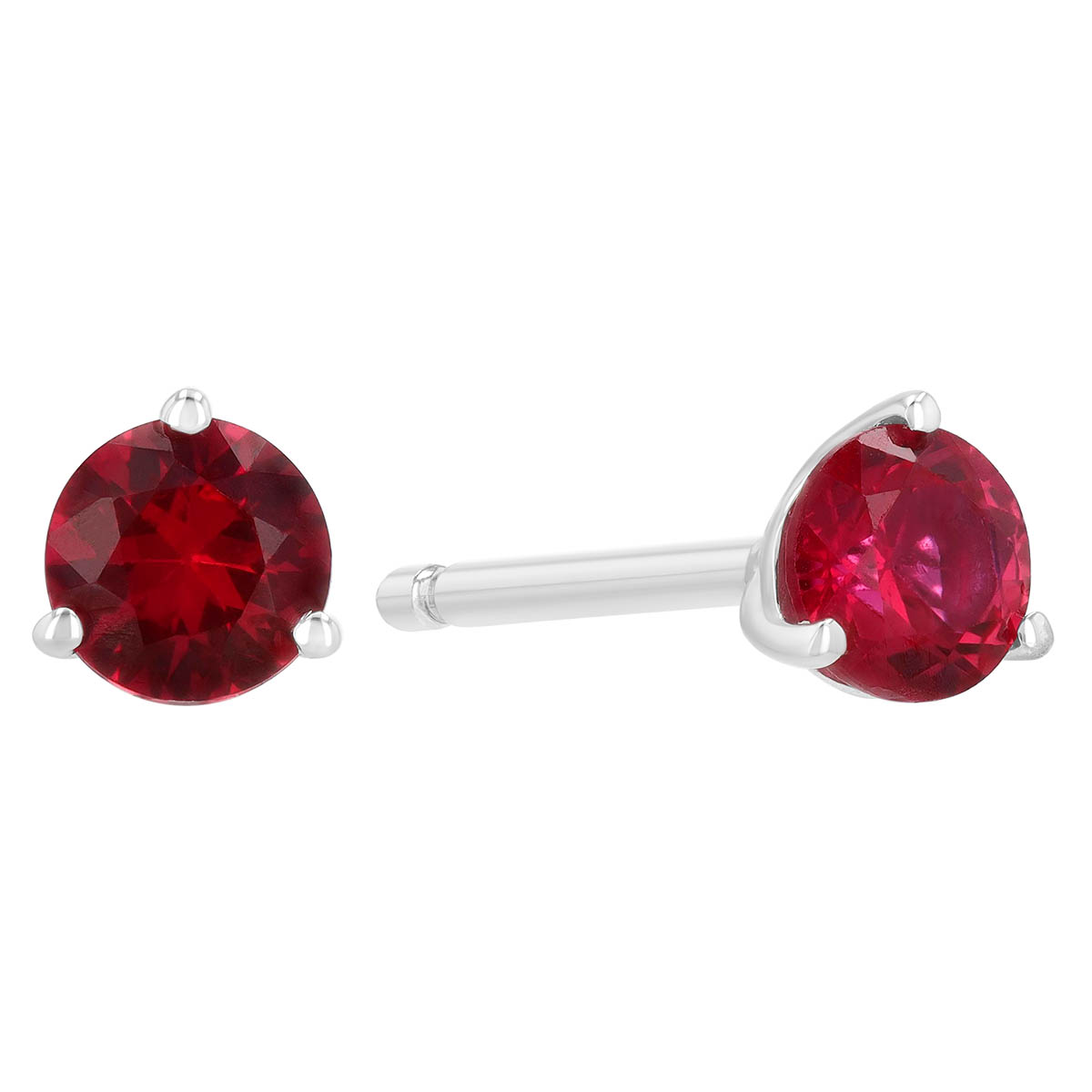 Square Ruby Earrings UK - Lab Grown 6mm Square Ruby Stud offers Earrings Silver - Ruby 40th Anniversary - July Birthstone Earrings - Ruby Jewelry