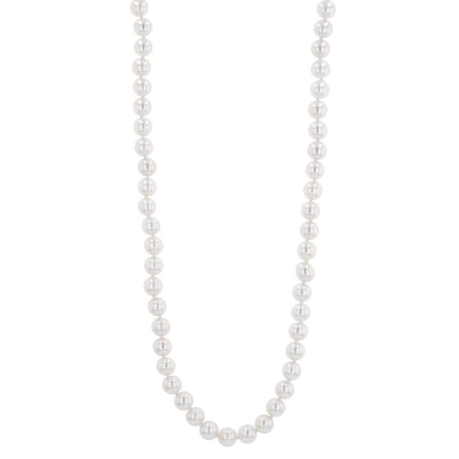 TARA Pearls White Cultured Pearl Strand Necklace in White Gold, 6.5-7 mm, 18"