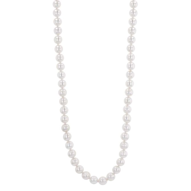 TARA Pearls White Cultured Pearl Strand Necklace in White Gold, 7-7.5 mm, 17.5"