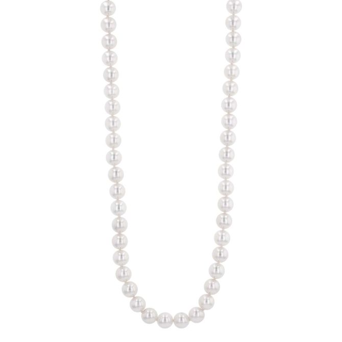 TARA Pearls White Cultured Pearl Strand Necklace in White Gold, 7.5-8 mm, 17.5"