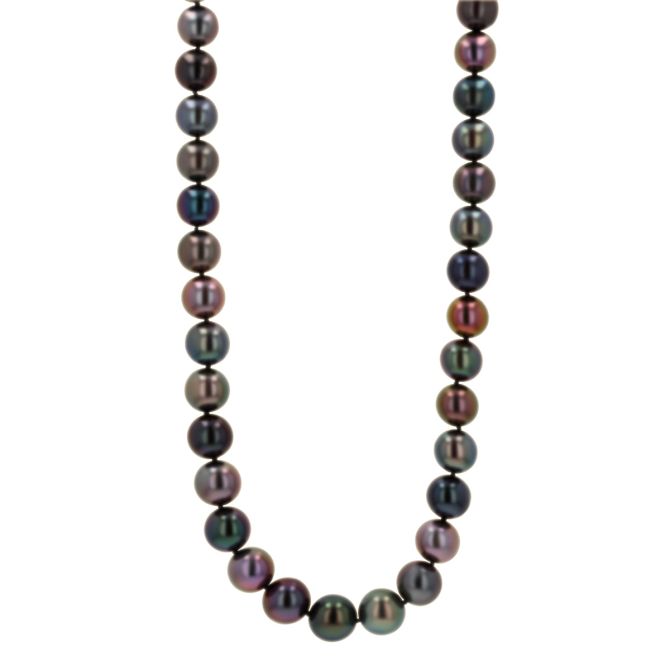 TARA Pearls Tahitian South Sea Cultured Pearl Strand with Diamond White Gold Clasp, 10-12 mm, 18"