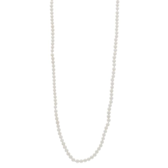 TARA Pearls White Cultured Pearl Strand Necklace with White Gold Clasp, 3-3.5mm, 17"