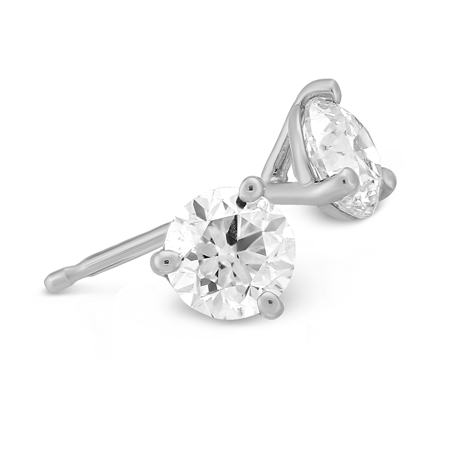 Platinum Round Diamond Stud Earrings, 1.00cttw | Borsheims