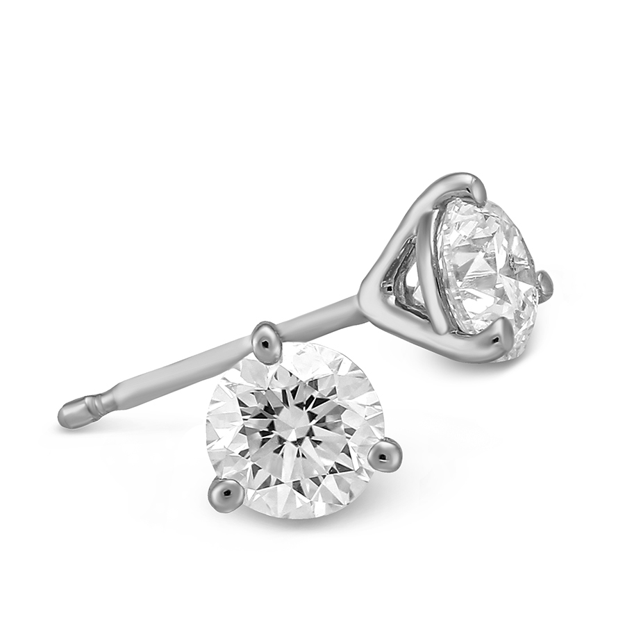 Platinum Round Diamond Stud Earrings, 0.75cttw | Borsheims