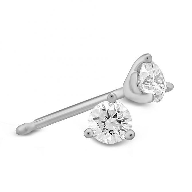 Platinum Round Diamond Stud Earrings, 0.25cttw