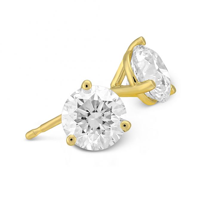 18ct Yellow Gold 0.70ct Claw Set Diamond Stud Earrings - 4 mm