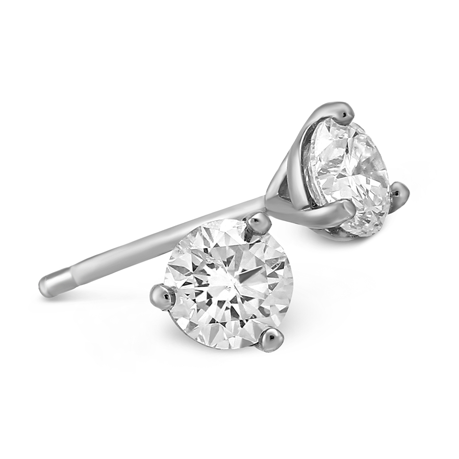 Round Diamond Stud Earrings in White Gold, 0.85cttw | Borsheims