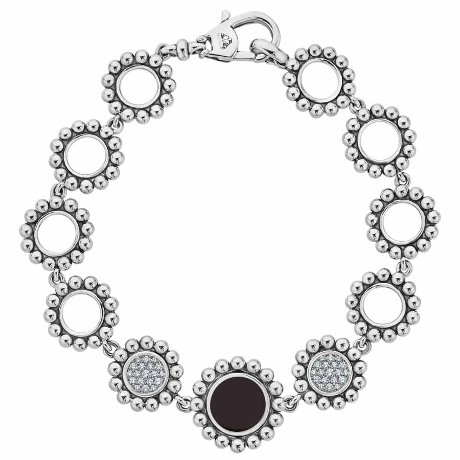 Bracelet Maya : onyx et cuir