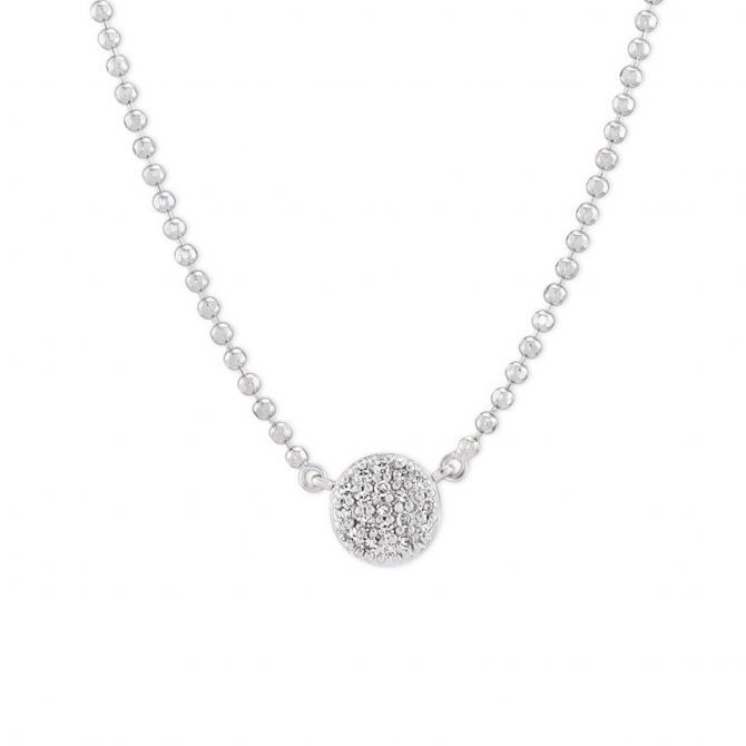 Phillips House 14K White Gold Diamond Micro Circle Necklace, 18"