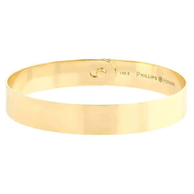 Phillips House 14K Yellow Gold Hammered Love Always Bangle Bracelet, 10 mm