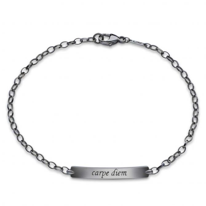 Monica Rich Kosann Sterling Silver "Carpe Diem" Petite Poesy Bracelet