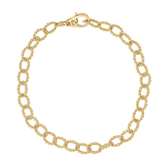 LAGOS 18K Yellow Gold Caviar 7x5mm Fluted Link Medium Bracelet