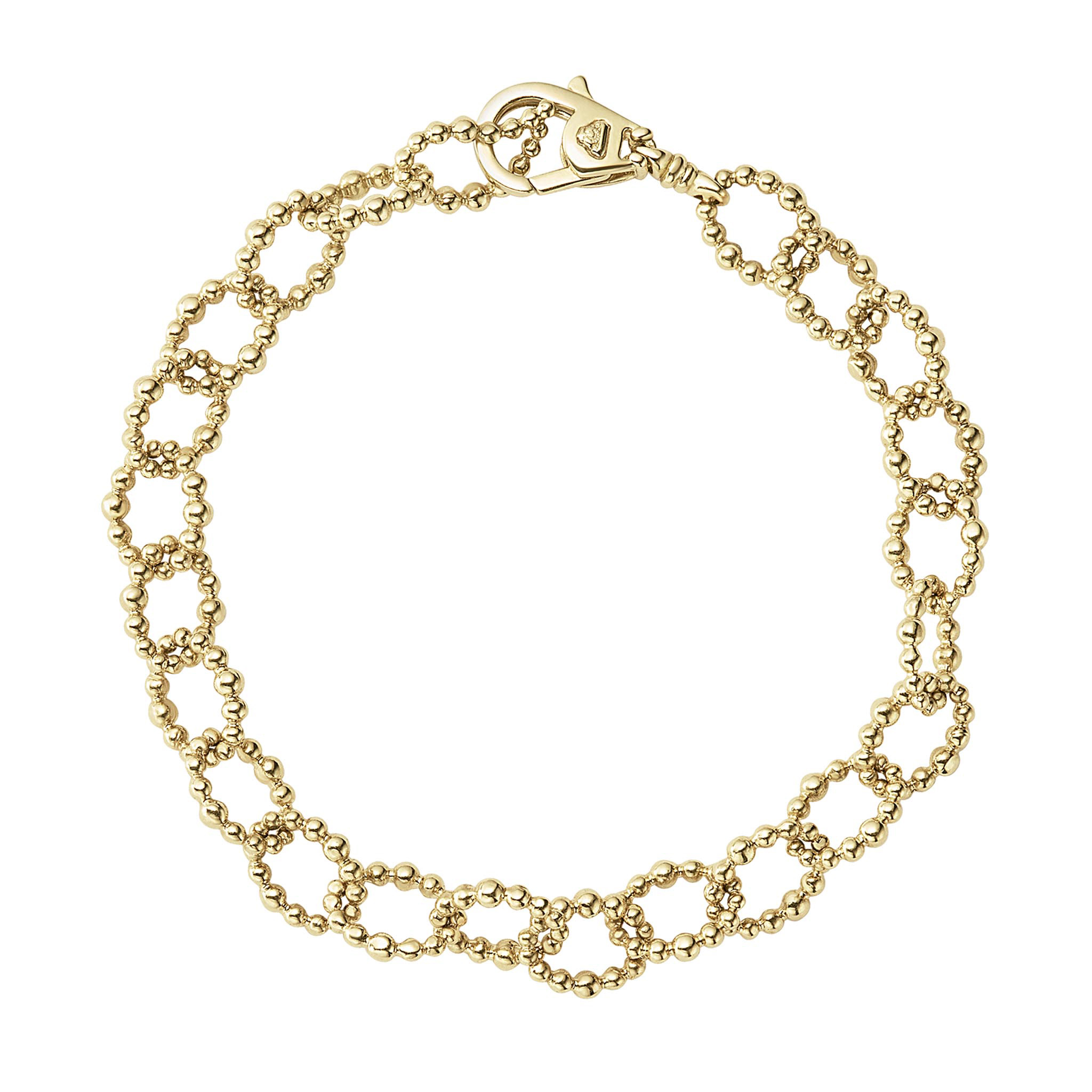 LAGOS 18K Yellow Gold Caviar 9x7mm Fluted Link Medium Bracelet | 05 ...