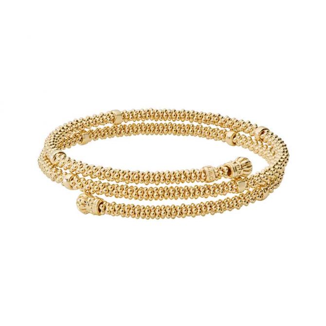 LAGOS 18K Yellow Gold Caviar 3mm Coil Medium Bracelet