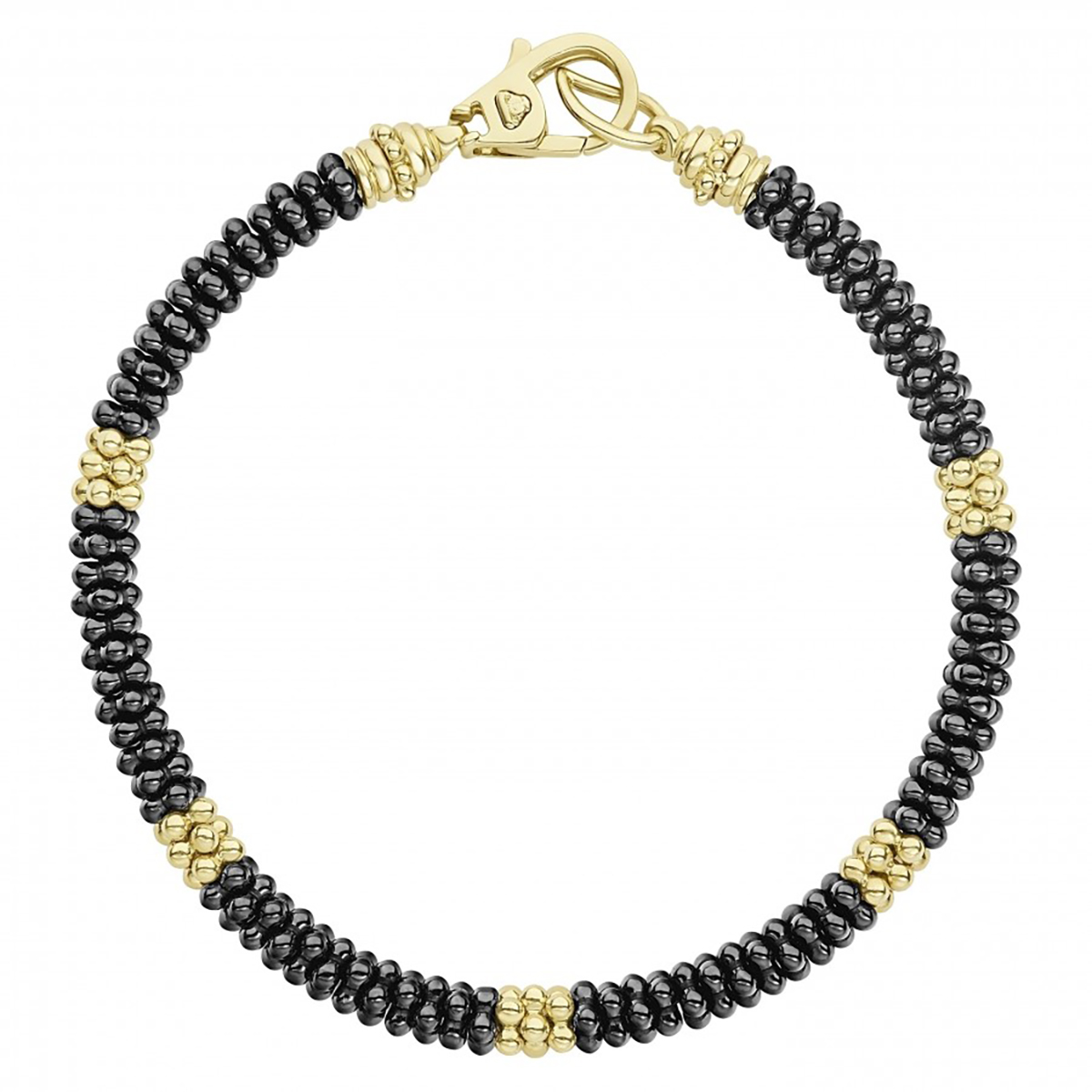 LAGOS Gold and Black Caviar Beaded Bracelet | 05-10273-CBL | Borsheims