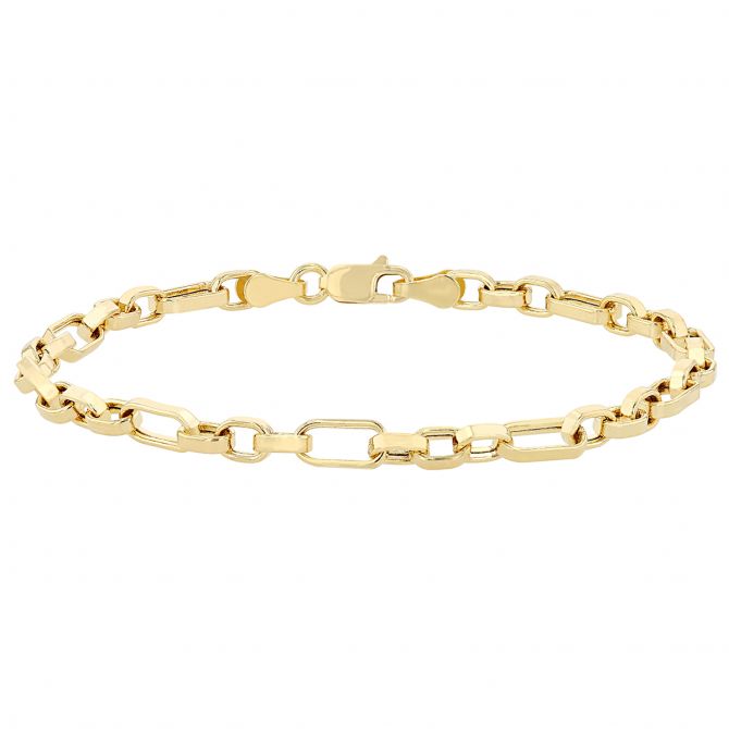 Yellow Gold Oval Link Bracelet, 7.5"