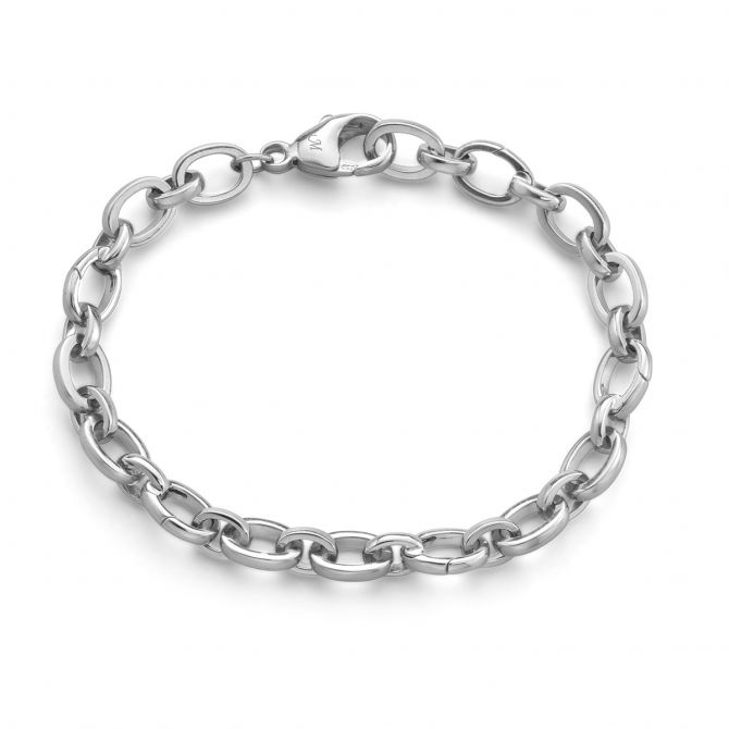 Monica Rich Kosann Audrey Sterling Silver Link Charm Bracelet, 7.5"