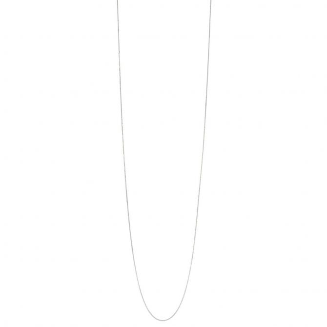 White Gold 0.55 mm Box Chain, 18"