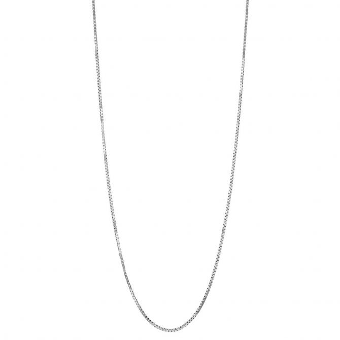 14K White Gold Box Chain, 20"