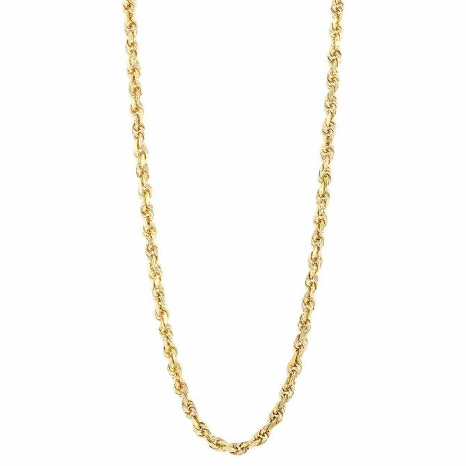 Yellow Gold 2.15 mm Rope Chain, 22"