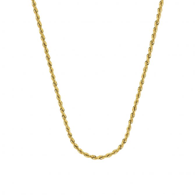 Yellow Gold 1.8 mm Diamond-Cut Rope  Chain, 16"