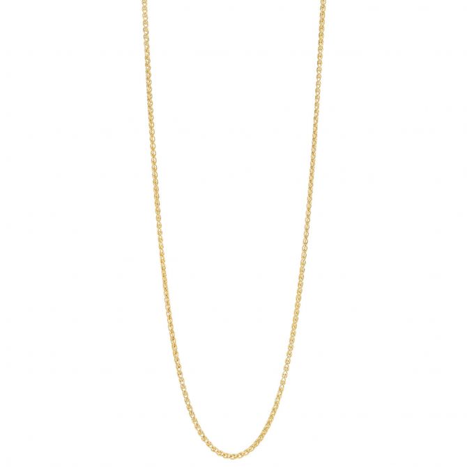 Yellow Gold 1.25 mm Round Wheat Chain, 18"