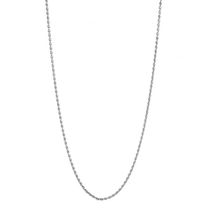 White Gold .85 mm Rope Chain, 18"