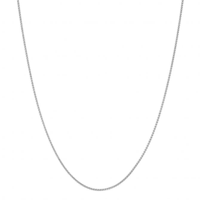 White Gold 1 mm Wheat Chain, 20"