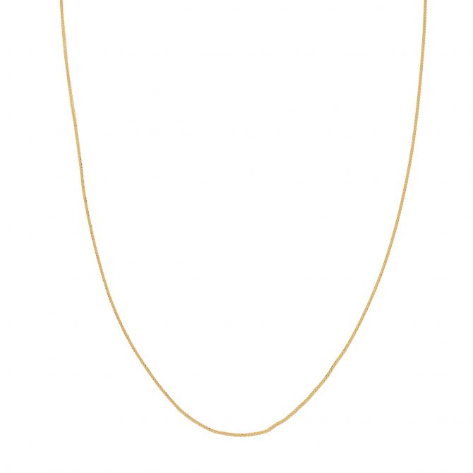 14K Yellow Gold .85 mm Square Wheat Chain, 22"