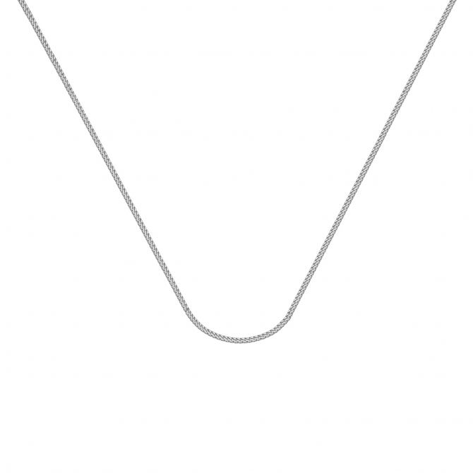 14K White Gold 1.1 mm Franco Chain, 18"