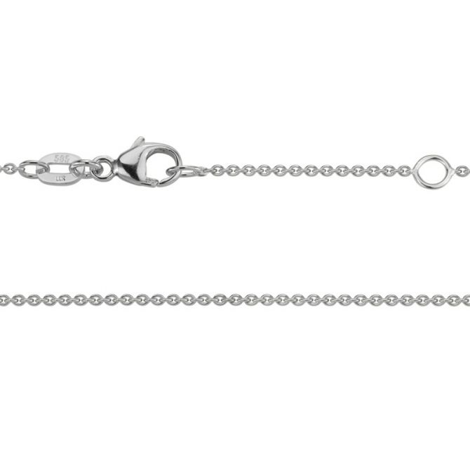 White Gold 1.2 mm Cable Chain, 20"