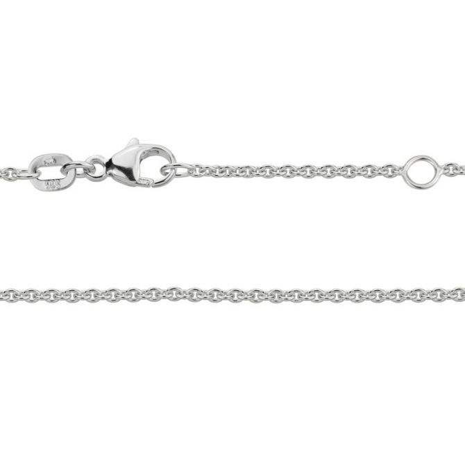 White Gold 1.5 mm Cable Chain, 18"