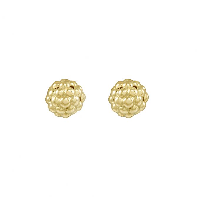 LAGOS 18K Yellow Gold Caviar 6mm Lattice Ball Stud Earrings