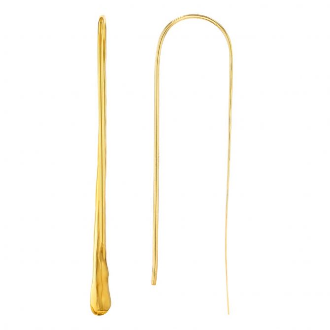 Linear Bar Threader Earrings in 14K Gold | Zales