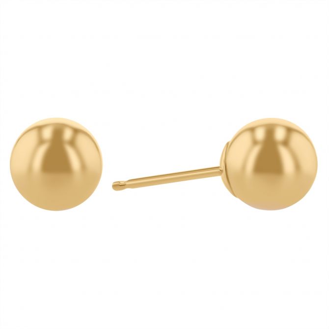 18CT Yellow Gold Polished Ball Stud Earrings 3mm – Herbert Marx