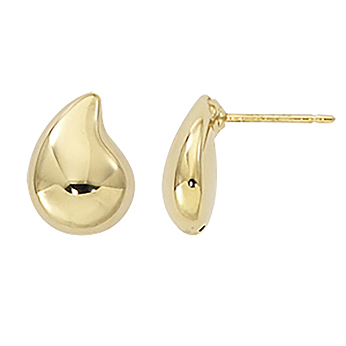 Yellow Gold Domed Teardrop Stud Earrings | Borsheims