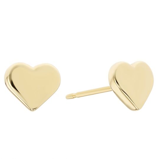 gold heart earrings studs