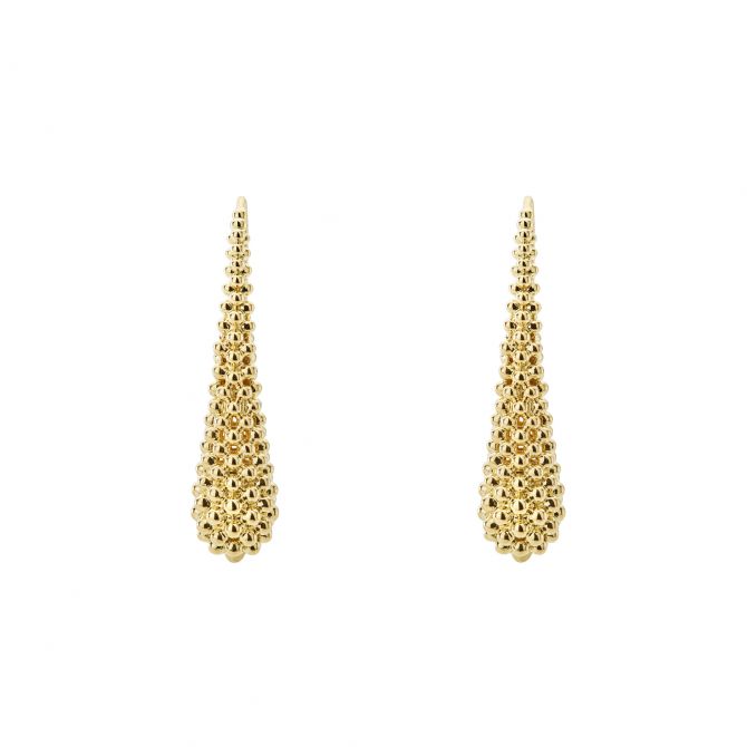 LAGOS 18K Yellow Gold Caviar Teardrop Drop Earrings