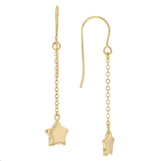 Yellow Gold Falling Star Long Drop Earrings Borsheims