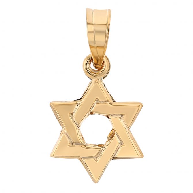 Yellow Gold Woven Star of David Charm