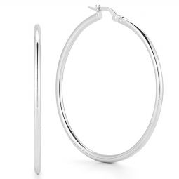 Image for Roberto Coin Perfect Gold Hoops White Gold Large Hoop Earrings, 45 mm